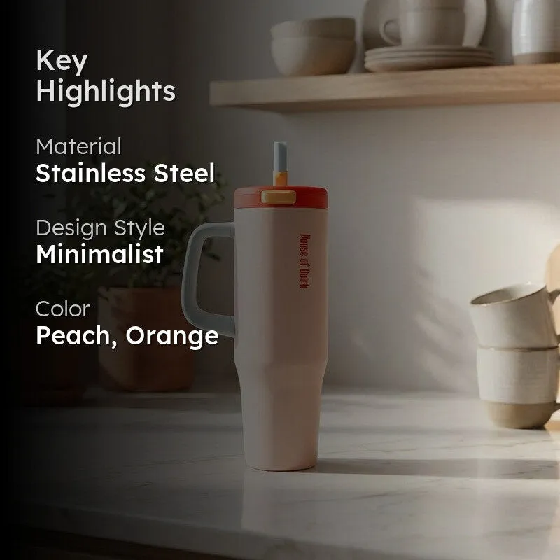 AuraGrip Stainless Steel Tumbler (1200 ML) - Peach media 2