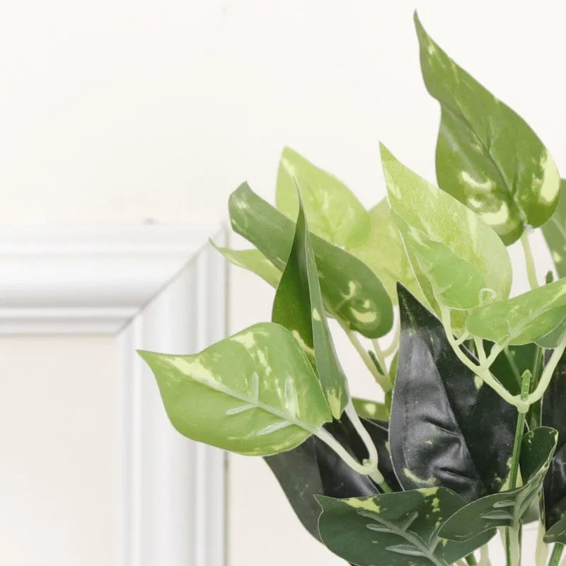 Artificial Pothos Plant With Black Pot (Green) - 0.9 Feet media 6