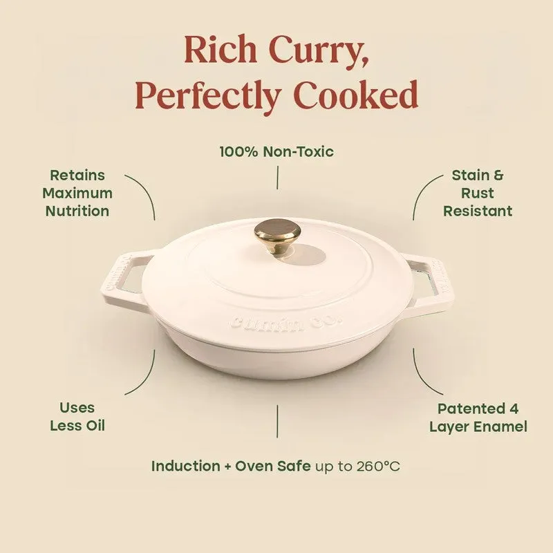 Cumin Co Enamel Cast Iron Braiser(White) - 4000 mL media 5