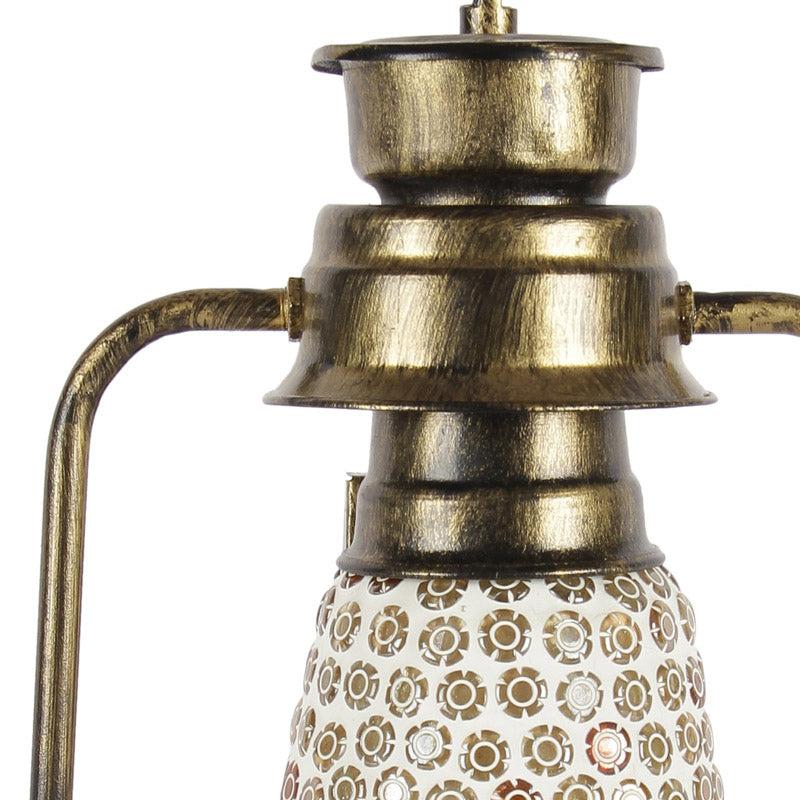 Navina Mosaic Lantern Iron Table Lamp - Gold,White media 6