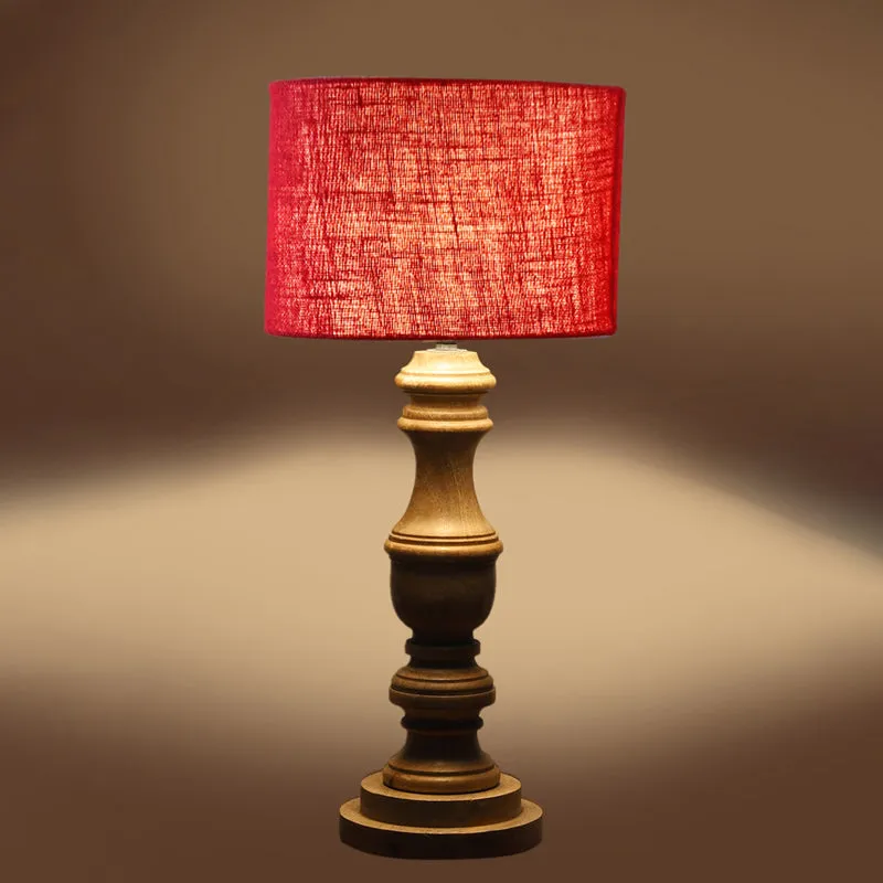 Sienna I Carve Wooden Table Lamp - Red,Brown media 5