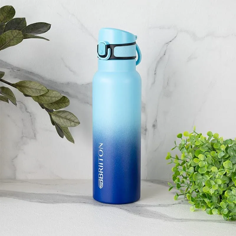 Hydro Chic Hot & Cold Thermos Water Bottle (Light Blue & Dark Blue) - 750 mL media 1