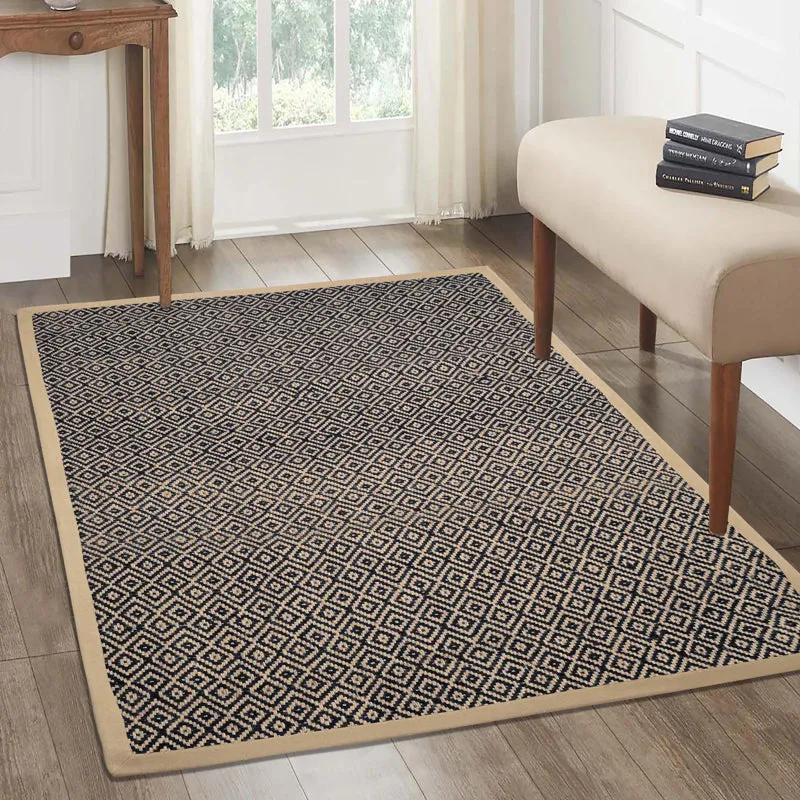 Saral Home TerraTread Anti-Slip Jute Cotton Area Rug - Black media 3