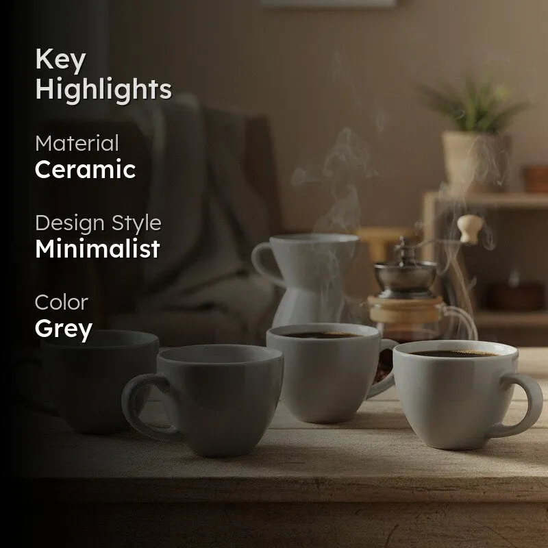 Cozy Ceramic Tea Cup (80 mL Each) - Set Of Four media 2