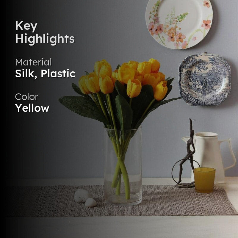 Faux Tulip Flower Bunch - Yellow media 2