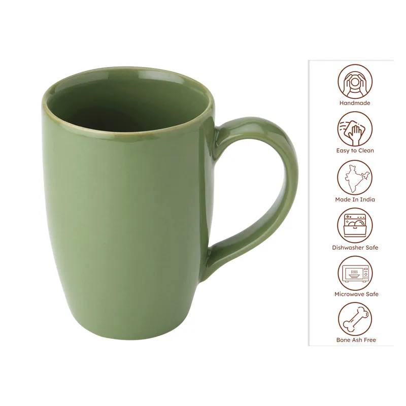 Kopi Ceramic Coffee Mug (Green/350 mL Each) - Set Of Six media 6