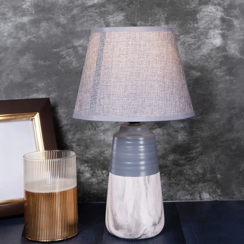 AarviDecor Kingston Designer Fabric Table Lamp - Grey media 4