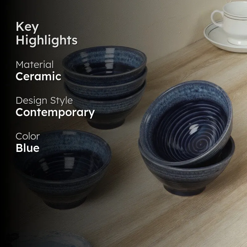 Savora Snack Bowl (Blue,400 mL Each) - Set Of Six media 2
