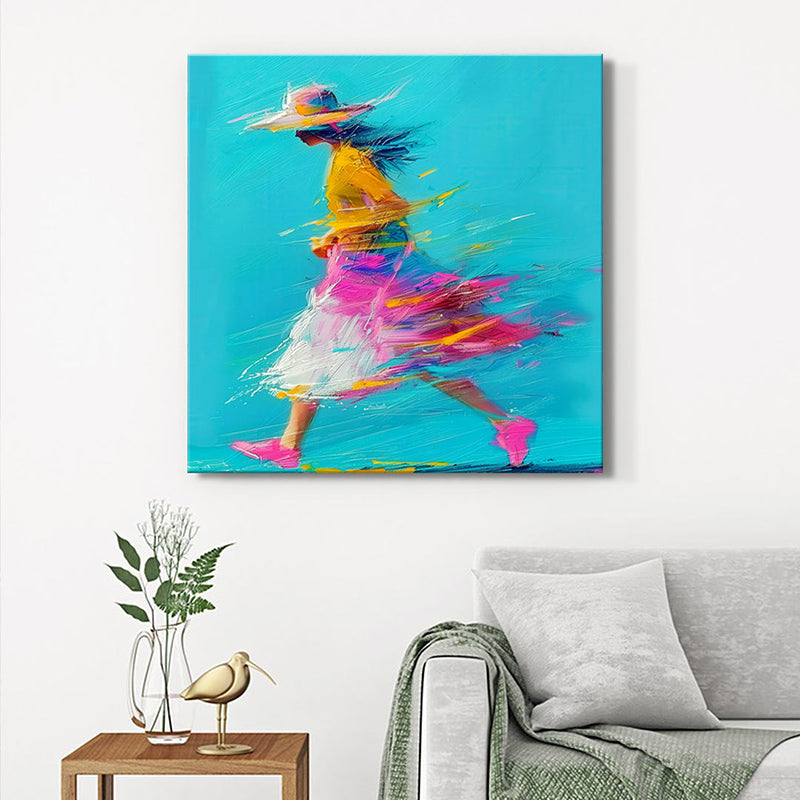 Woman In Motion Wall Painting