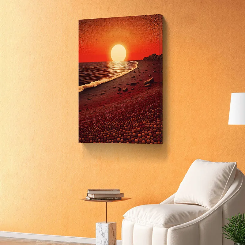 Sunset Waves Wall Painting media 4