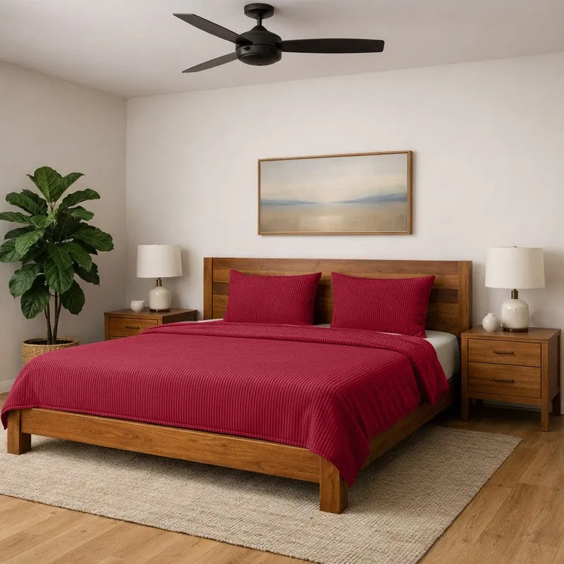 Warm Cosy Acrylic Wool Bedsheet (Maroon) - 190 GSM media 1