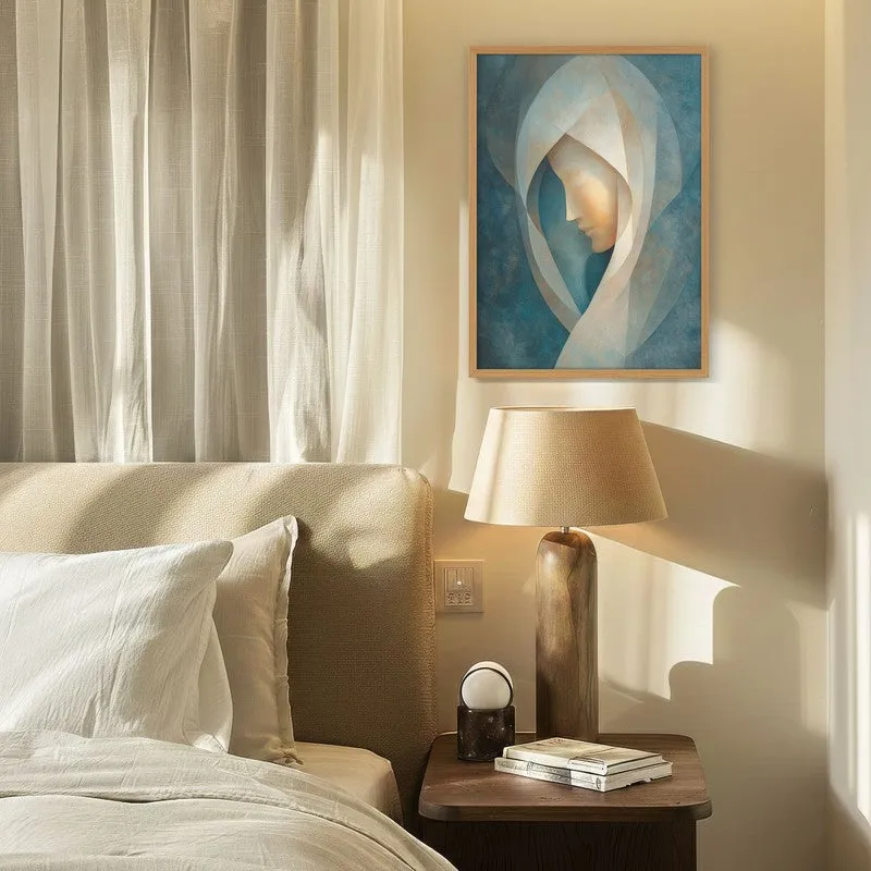 Holy Mary Abstract Archival Paper Wall Painting With Brown Frame media 4