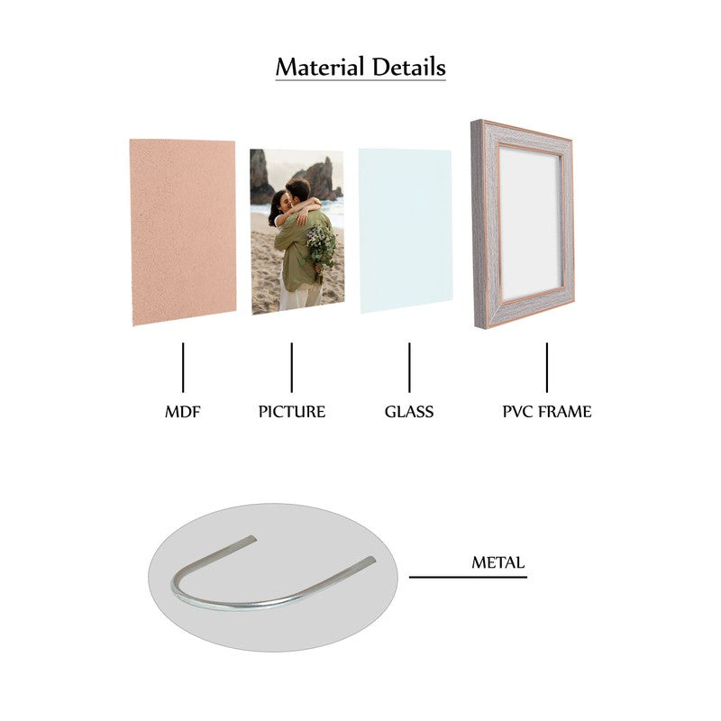 Nova Brushed Photo Frame -  Grey & Gold media 8