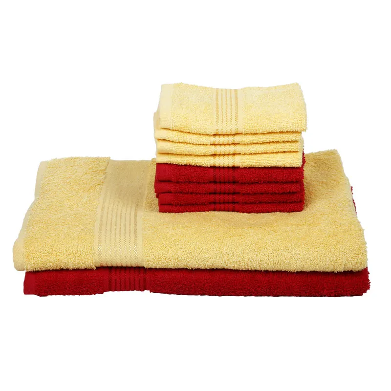 Comfora Bath & Face Towel Set (Yellow,Pink) - Ten Piece Set media 4