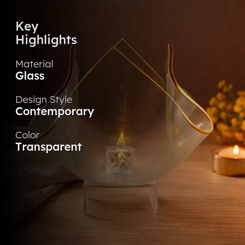 Crystal Petal Clear Tulip Glass Candle Holder media 2
