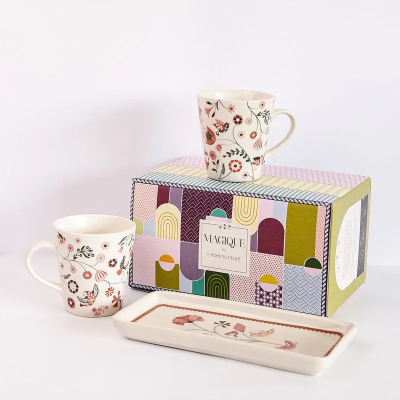 Magique by the Wishing Chair Kalahari 2 Ceramic Mugs & 1 Ceramic Platter Gift Box Set (300 mL Each) - Three Piece Set media 3