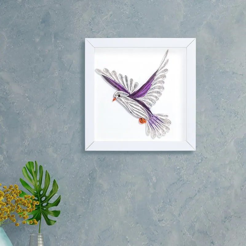 Dove Flight Handcrafted Wall Art - White media 1