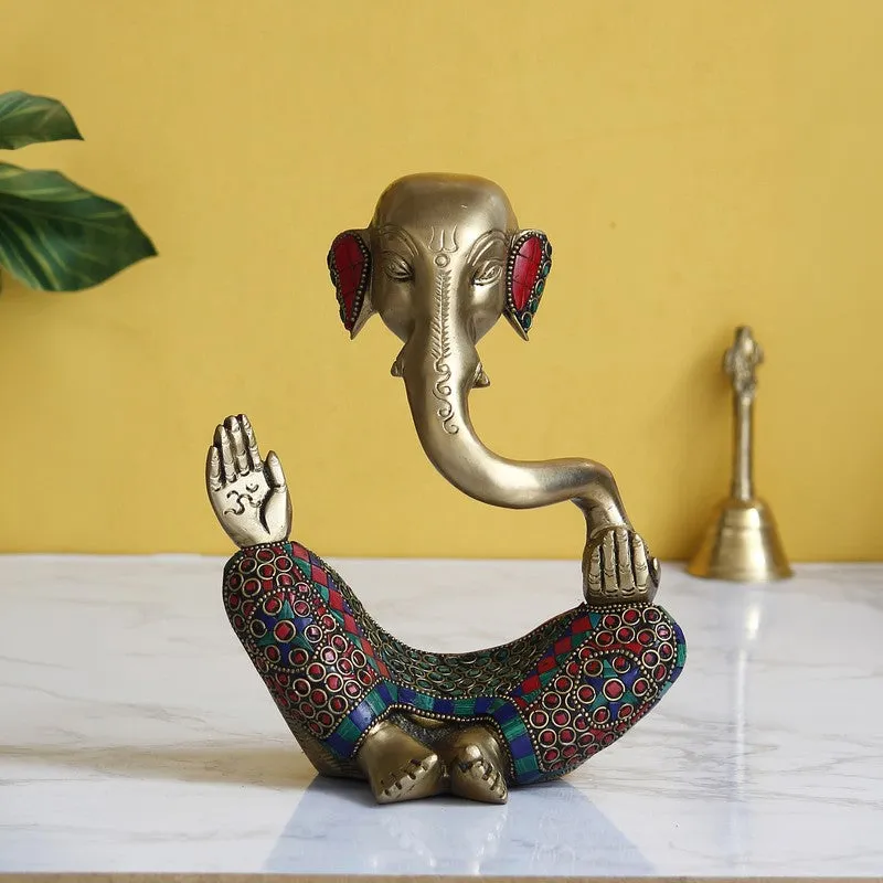 Mosaic Ganesha Harmony Brass Idol media 3