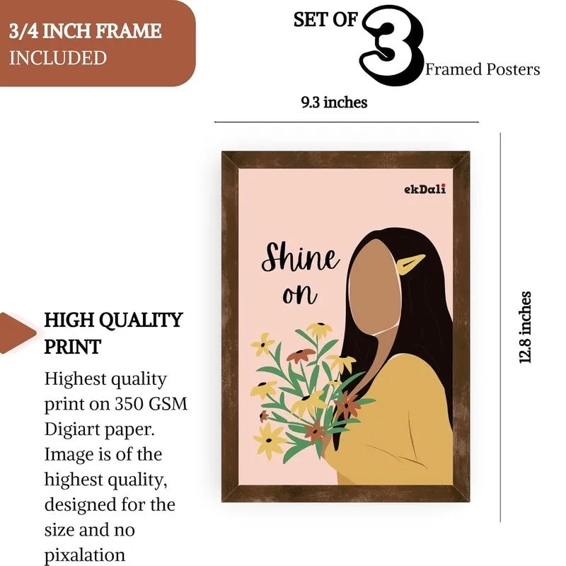 Sunlit Muse Paper Wall Painting With Frame - Brown media 10