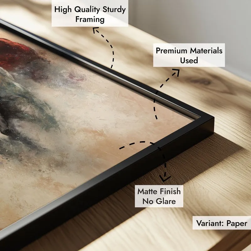 Unbridled Force Horse Wall Painting With Black Frame media 9
