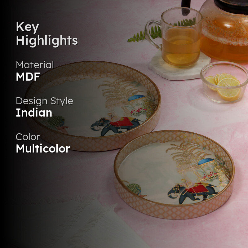 Royal Haathis Round Serving Tray - Set Of Two media 2