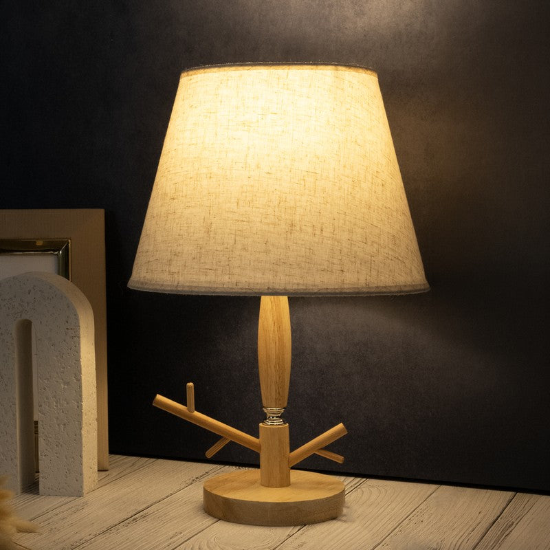 AarviDecor Easton Designer Cotton Table Lamp - Grey