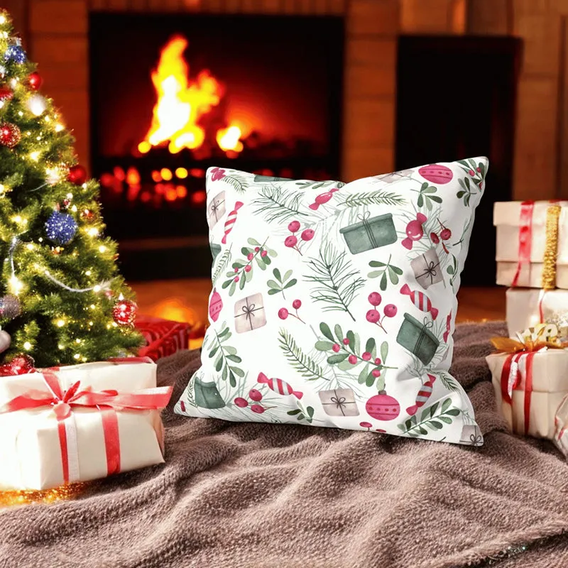 Holiday Doodles Velvet Christmas Cushion Cover - Set Of Five media 5