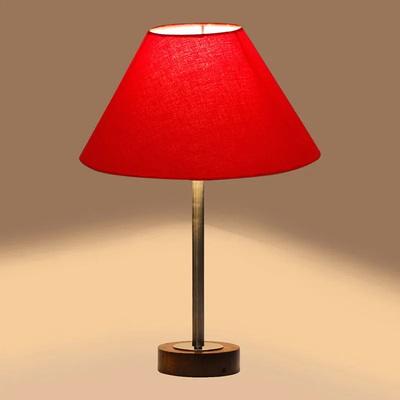 Cotin II Rodin Wooden Table Lamp - Red,Silver,Brown media 6