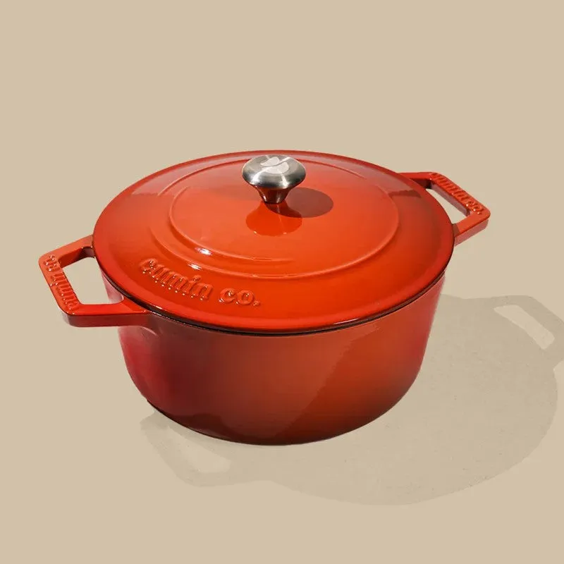 Cumin Co Enamel Cast Iron Cooking Pot (4000 mL) - Rust media 3