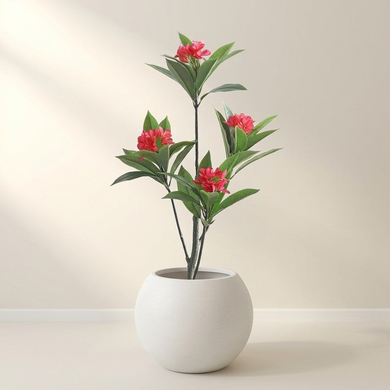 LeafLuxe Artificial Plant With Black Plastic Pot - 3.9 ft