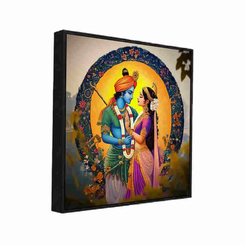Radha-Krishna Charm Canvas Wall Art With Frame media 3