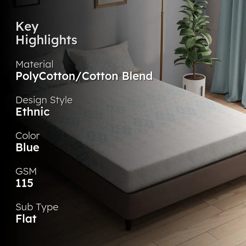 Arlyn Bedsheet (Blue) - 115 GSM media 2