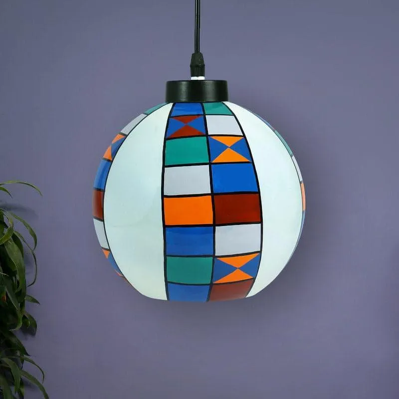 Metra Muse Moon Hand Painted Glass Ceiling Lamp media 3