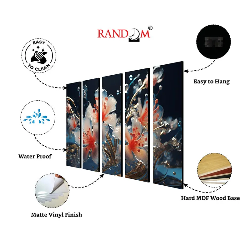 Liquid Flora I Canvas Wall Art - Set Of Five media 6