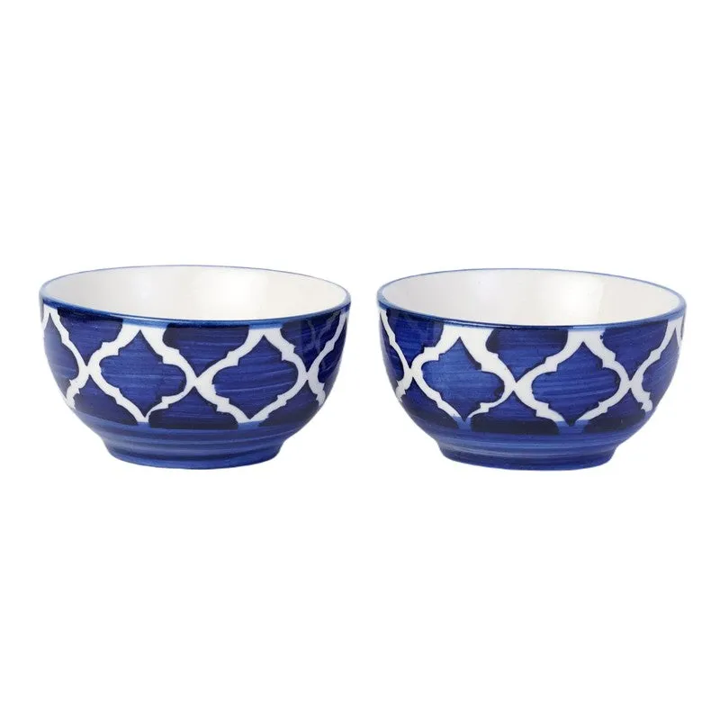 MiniFeast Ceramic Snack Bowls (Blue, 150 mL Each) - Set Of Four media 3