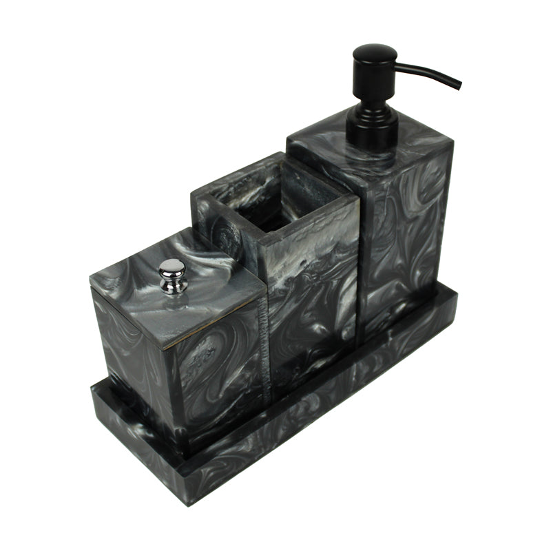 Svela Resin Bathroom Set (Black) - Four Piece Set media 4