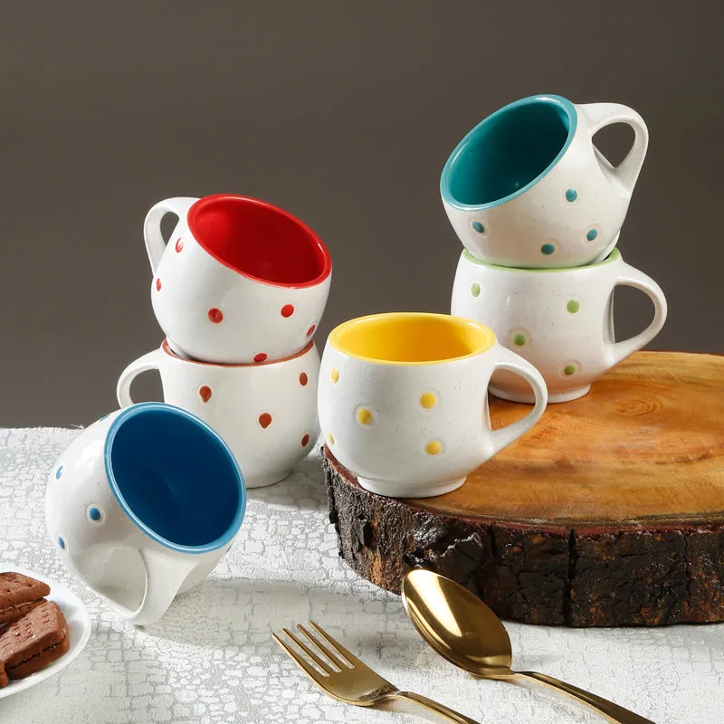 Plum Ceramic Tea Cup (120 mL Each) - Set Of Six media 1