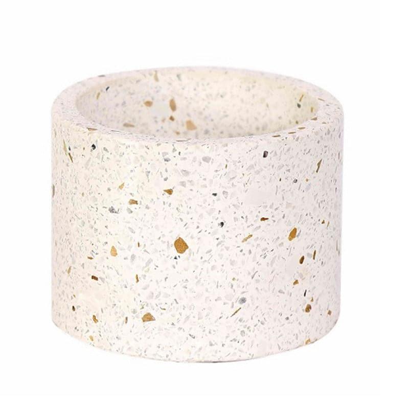 Terrazzo Cylindrical Hand Crafted Marble Planter - Small media 4