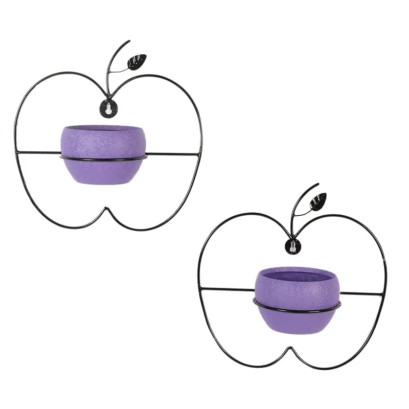Clémence Iron Planter (Purple) - Set Of Two media 3