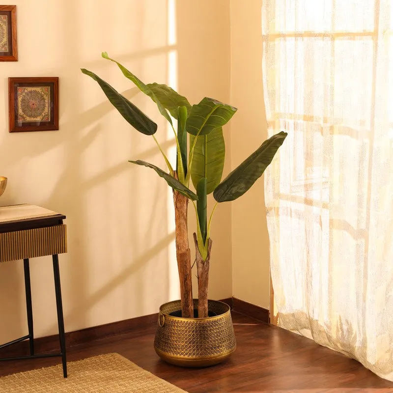Artificial Banana Plant With Black Plastic Pot - 5 ft media 4