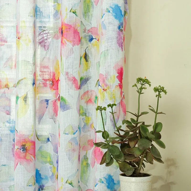 Serline Linen Texture Sheer Curtain - Set Of Two media 6