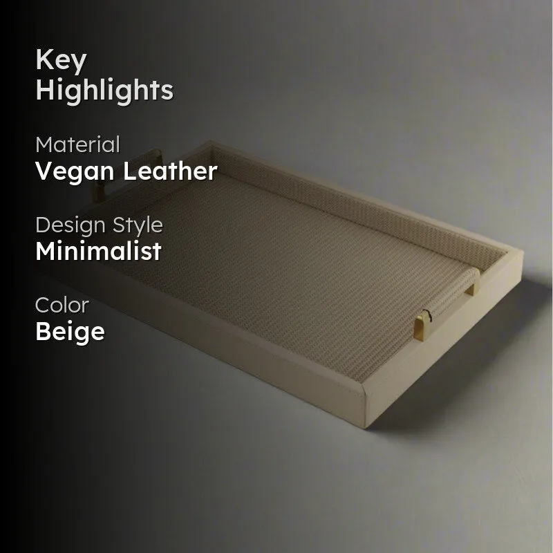 Resho Vegan Leather Serving Tray - Beige media 2