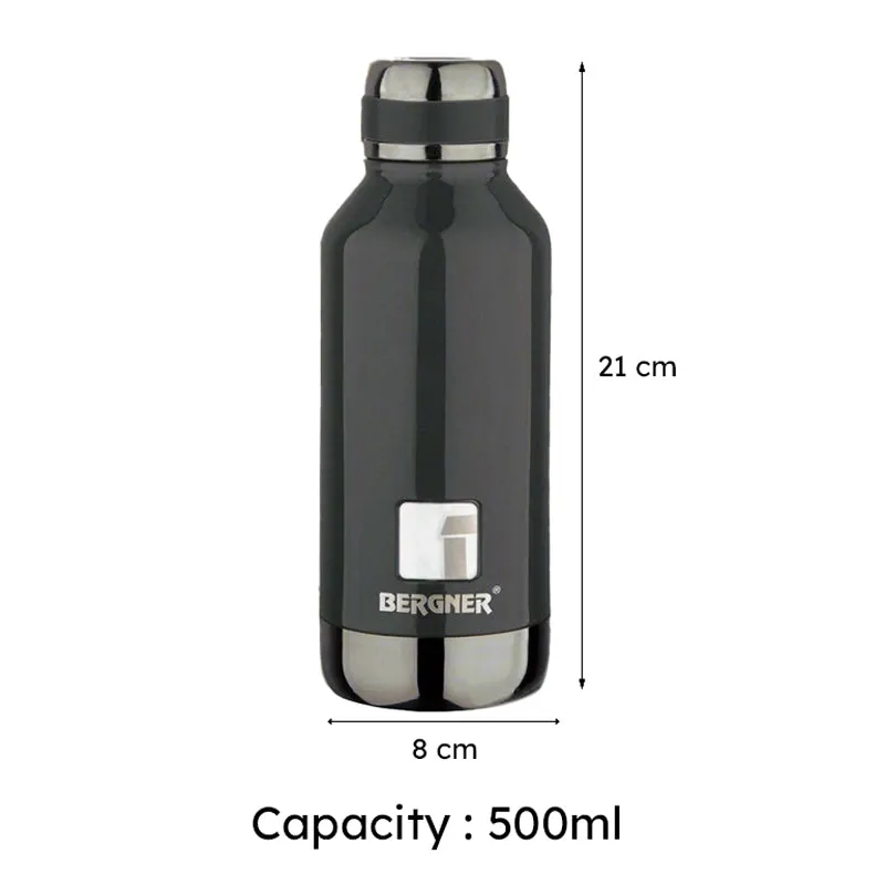 Bergner Walking Hydria Thermosteel Hot And Cold Flask (Black) - 500 mL media 6