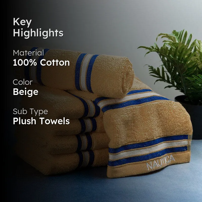 Nautica Dove Dual Down Cotton Hand Towel (Beige) - Set Of Six media 2