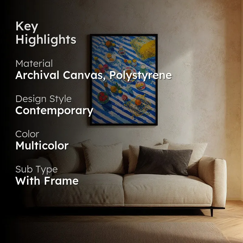 Citrus Brunch Canvas Wall Painting - Black Frame media 2