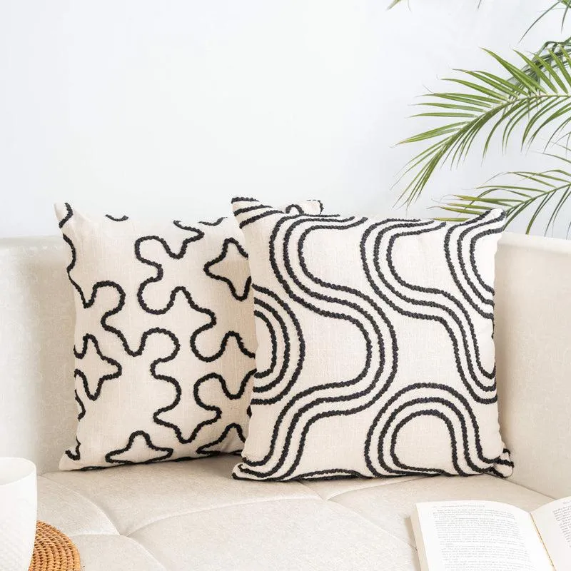 Acheron Embroidered Abstract Cushion Cover - Set Of Two media 2