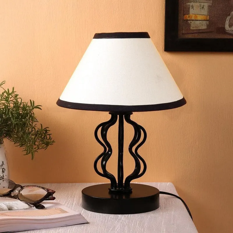Iggly Wiggly Fabric Table Lamp - White,Black media 3