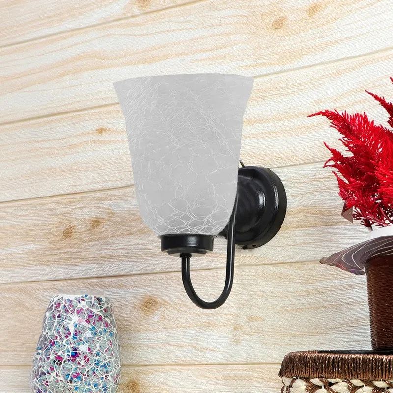 Crystal Bloom Black Hook Glass Wall Lamp media 3