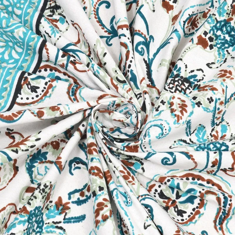 Desily Cotton Bedsheet (White,Blue) - 240 TC media 5