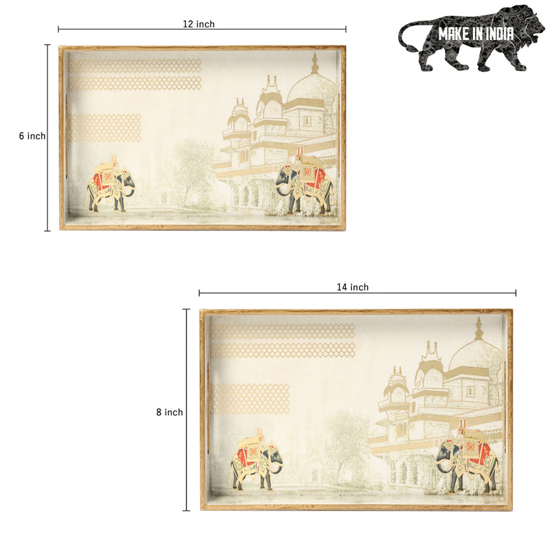 Darbar Parade Wood Serving Tray - Set Of Two media 8
